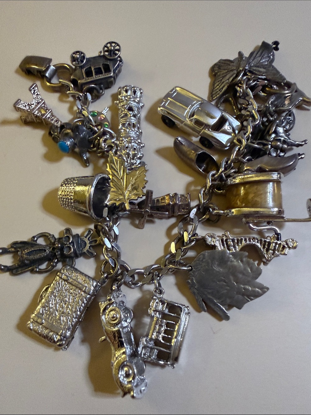 Vintage Sterling Silver Charm Bracelet